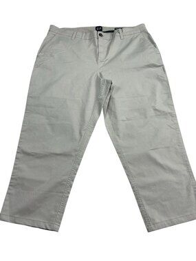 Gap Womens Relaxed Girlfriend Chino Pants Size 16 Beige Casual Straight Leg